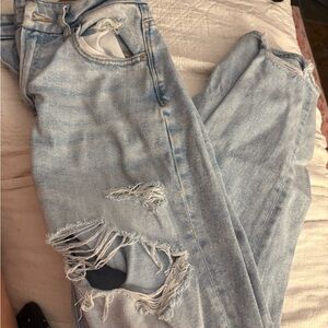 American Eagle Outfitters Blue Boyfriend Jeans Distressed